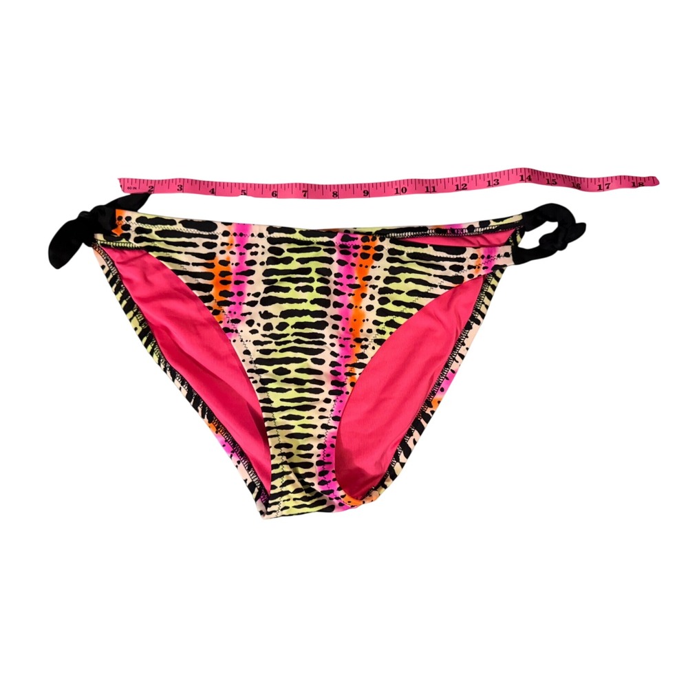 Victorias Secret Pink Animal Print Fringe Triangle Bikini Set Two Piece Swimsuit - Picture 2 of 4